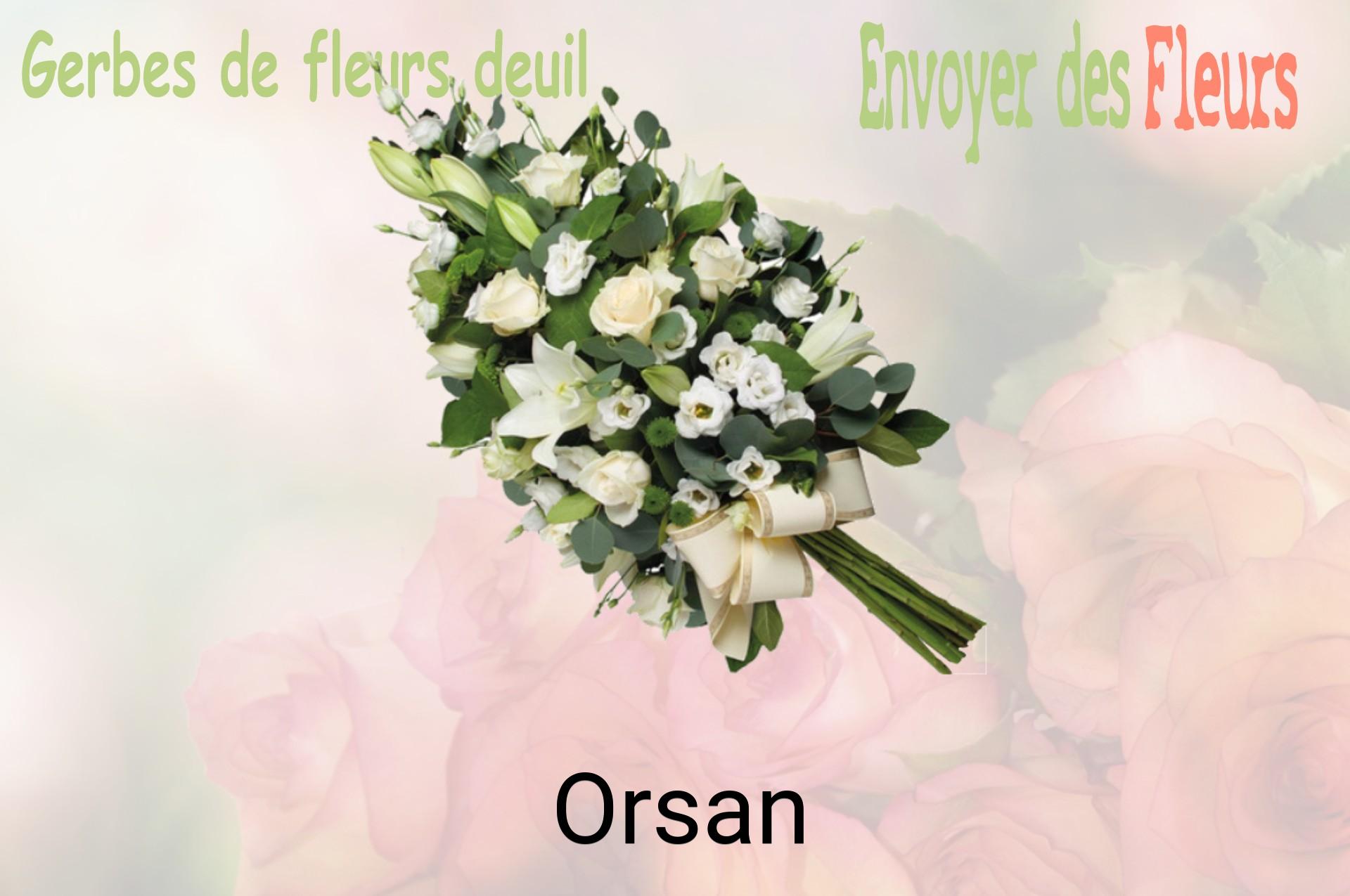 Gerbe de fleurs de deuil livrée à Orsan